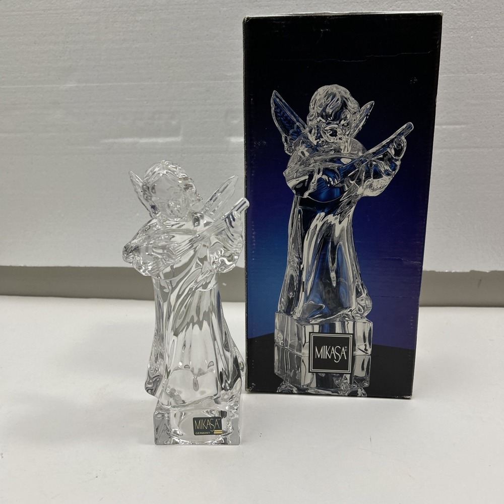 MIKASA CRYSTAL HERALD COLLECTION ANGELIC HARP FIGURINE 7.5"H SKU 1236